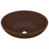Cumpara ieftin Chiuveta de lux, maro mat, 40 x 33 cm, ceramica, forma ovala