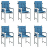 vidaXL Perne scaun spătar mic 6 buc. melanj albastru 100x50x4cm textil