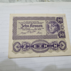 bancnota austria 10 kr 1922