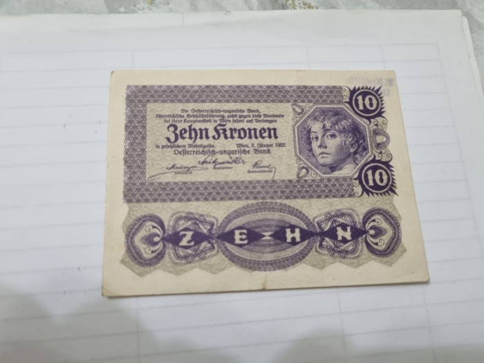 bancnota austria 10 kr 1922