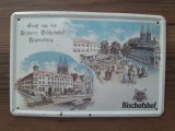 Placa metalica tablou metal tabla decor berarie Bischofs Regensburg veche vintage