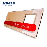 Cumpara ieftin Panou Livolo cu 2 &icirc;ntrerupatoare simple touch, din sticla, auriu