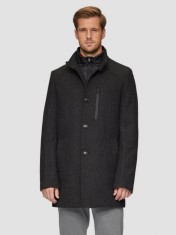 Palton barbati, cu dubla inchidere, 2 buzunare oblice, Regular fit, Negru, 48