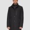 Palton barbati, cu dubla inchidere, 2 buzunare oblice, Regular fit, Negru, 48