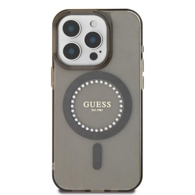 Husa pentru iPhone 16 Pro Max - Guess IML Rhinestones MagSafe (GUHMP16XPFTDTEK) - Black foto