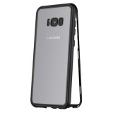 Cumpara ieftin Husa compatibila cu Samsung Galaxy S8 Plus Magnetica Black, MyStyle Perfect Fit cu spate de sticla securizata premium