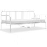 vidaXL Cadru pat canapea, alb, 90 x 200 cm, metal