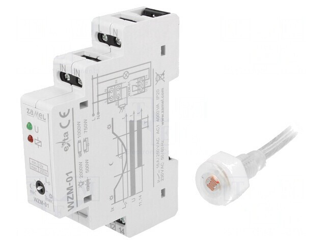 &Icirc;ntrerupător crepuscular pentru şină DIN 230V SPDT IP20