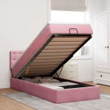 Cumpara ieftin Cadru de pat otoman cu saltea, catifea roz 90x200cm