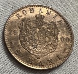 2 Bani 1900 Bronz, Romania, UNC, Luciu superb de batere
