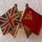 T2. INSIGNA STEAG DRAPEL ANGLIA MAREA BRITANIE / RUSIA URSS, 32 x 25 mm **