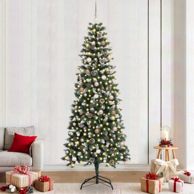vidaXL Brad de Crăciun artificial cu suport Verde 96 x 96 x 240 cm PVC 3395842 foto