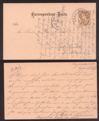 Austria 1889 Old postcard Postal stationery Franzensbad DB.024 foto