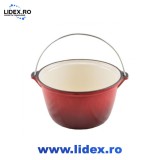 Ceaun fonta Global Plast, capacitate 5L, fonta, 30x26x14.5 cm, rosu