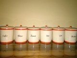 Recipiente Set Zahar, Cafea, Gris, Pesmet, Taitei, Orez vintage anii &#039;&#039;80