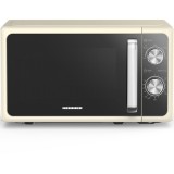 Cuptor cu microunde HMW-MD20MRCR, 20 L, control mecanic, 800 W, 5 trepte de putere, Crem