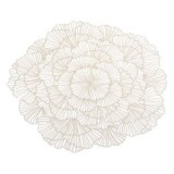 Suport farfurie rotund perforat, bej, cu model flori, &Oslash;38 cm, CMCLASS