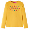 Tricou de copii cu m&acirc;neci lungi, ocru &icirc;nchis, 104, vidaXL