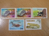 Lot 5 Timbre Vechi Tanzania - Fauna Animale Rare, Leopard, Urs Panda, Koala -A94