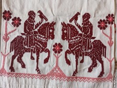 Ștergar cai cavalerie datat 1962 cu 150 x 35 cm păretar