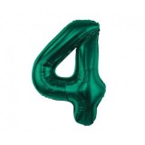 Balon Folie Cifra 4 Verde Inchis - 85 cm