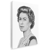 Tablou regina Elisabeta a II-a pe bancnota de un dolar 2056 Tablou canvas pe panza CU RAMA 20x30 cm