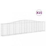 Cumpara ieftin Cosuri gabion arcuite 15 buc, 400x30x80/100 cm, fier galvanizat