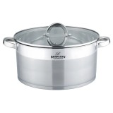 Cumpara ieftin Cratita din inox cu capac Bohmann, 7.9 litri, 26 x 15 cm, capac sticla termorezistent, compatibil inductie