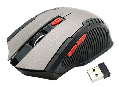 Mouse Optic Gaming Wireless, 1600 DPI, culoare Silver foto