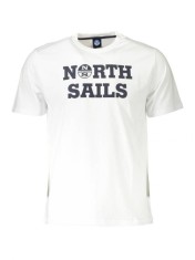 Tricou barbati, cu imprimeu cu logo, Regular fit, Alb, M