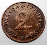 2.654 GERMANIA WWII 2 REICHSPFENNIG 1939 D