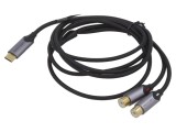 Cablu RCA dublu USB C aurit 1.5m negru