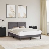 vidaXL Cadru de pat cu benzi LED Gri 140 x 190 cm Piele artificială 42028021