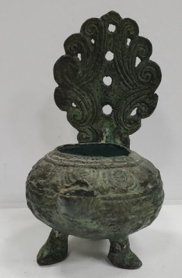 Lampa de ulei din bronz, India , Secol XIX foto
