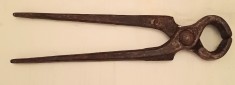 GE - Cherpedin vechi / Cleste pentru dulgher, sau fierar / Otel / L: 25 cm 480 g / nu prezinta marcaje (ori poate s-au sters) / RAR
