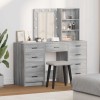 VidaXL Masă de Machiaj 3 pcs Gri 40 x 41 x 135 cm Lemn compozit