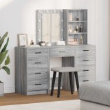 vidaXL Masă de Machiaj 3 pcs Gri 40 x 41 x 135 cm Lemn compozit