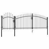 vidaXL Poartă de grădină, negru, 2 x 4 m, oțel
