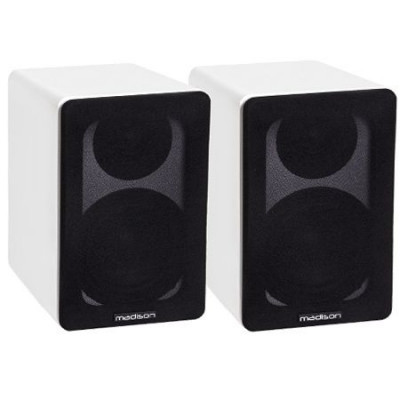 Set 2 boxe acustice, 40 W RMS, woofer 10 cm, design modern, Alb foto