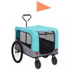 VidaXL Remorcă bicicletă &amp; cărucior 2-&icirc;n-1 animale, albastru și gri