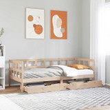 VidaXL Pat de zi cu sertare, 80x200 cm, lemn masiv pin 3302085