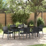 Cumpara ieftin Set de masă pentru grădină 7 pcs Negru Rattan poli