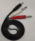 Cablu JACK 3.5 mm Stereo Tata - 2x JACK 6.3 mm Mono Tata 1.5m 813A, Oem