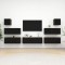 vidaXL Set dulapuri TV, 7 piese, negru, lemn prelucrat