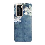 Husa HUAWEI P40 - Flowers 3D (Albastru)