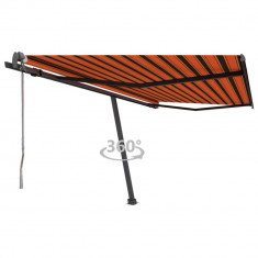 vidaXL Copertină autonomă retractabilă automat oranj&maro 450x300 cm