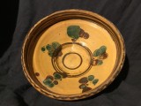 Arta si Traditie - Farfurie / Blid / Strachina / Castron de Horezu jud Valcea ceramica utilitara mijlocul sec XX !