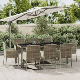 VidaXL Set mobilier grădină cu perne, 9 piese, gri, poliratan