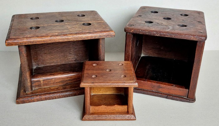 Set 3 incalzitoare de picioare olandeze sec 19, lemn de stejar, vintage autentic