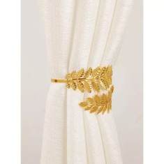 Set 2 Accesorii Decorative tip Frunza Aurie, pentru Draperii si Perdele - 66656